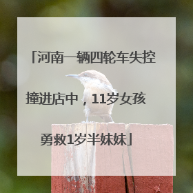 河南一辆四轮车失控撞进店中，11岁女孩勇救1岁半妹妹