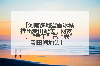 河南多地蜜雪冰城推出麦田配送，网友：“雪王”已“卷”到田间地头