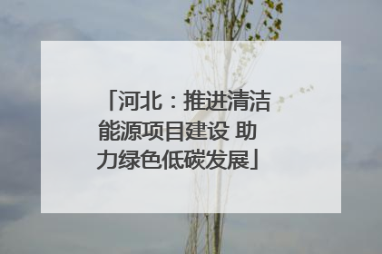 河北：推进清洁能源项目建设 助力绿色低碳发展