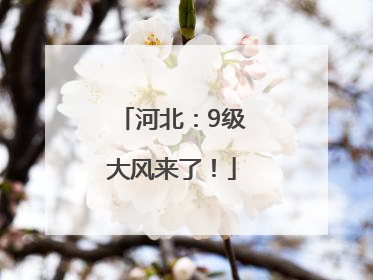 河北：9级大风来了！