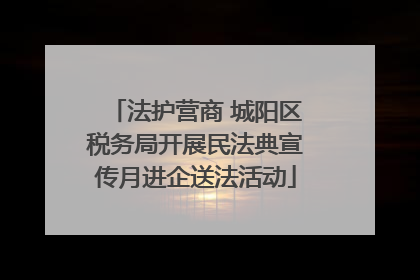 法护营商 城阳区税务局开展民法典宣传月进企送法活动