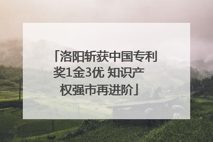 洛阳斩获中国专利奖1金3优 知识产权强市再进阶
