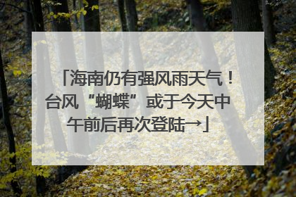 海南仍有强风雨天气！台风“蝴蝶”或于今天中午前后再次登陆→