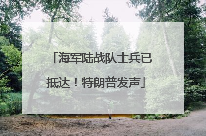 海军陆战队士兵已抵达！特朗普发声