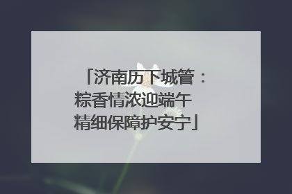 济南历下城管：粽香情浓迎端午 精细保障护安宁