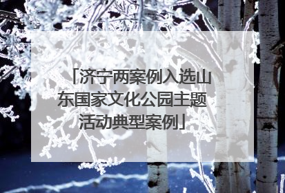 济宁两案例入选山东国家文化公园主题活动典型案例
