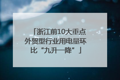 浙江前10大重点外贸型行业用电量环比“九升一降”