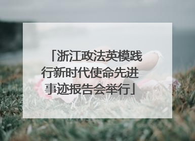 浙江政法英模践行新时代使命先进事迹报告会举行