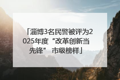 淄博3名民警被评为2025年度“改革创新当先锋” 市级榜样