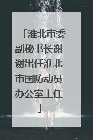 淮北市委副秘书长谢谢出任淮北市国防动员办公室主任