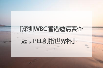深圳WBG香港邀请赛夺冠，PEL剑指世界杯