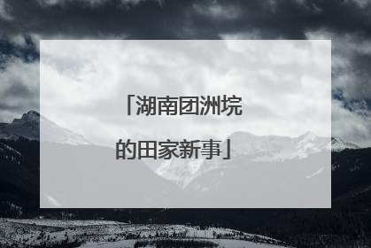 湖南团洲垸的田家新事
