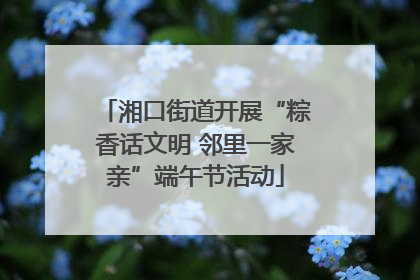 湘口街道开展“粽香话文明 邻里一家亲”端午节活动