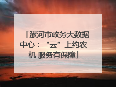 漯河市政务大数据中心：“云”上约农机 服务有保障