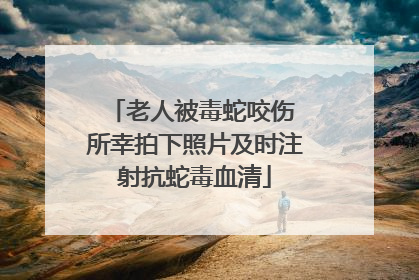 老人被毒蛇咬伤 所幸拍下照片及时注射抗蛇毒血清
