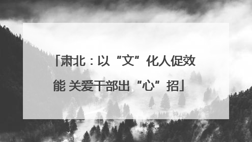 肃北：以“文”化人促效能 关爱干部出“心”招