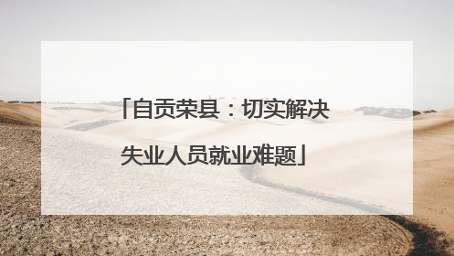 自贡荣县：切实解决失业人员就业难题