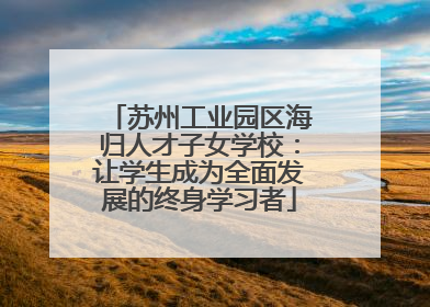 苏州工业园区海归人才子女学校：让学生成为全面发展的终身学习者