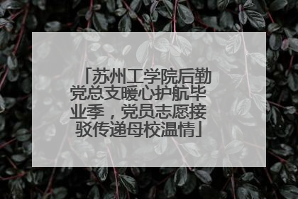 苏州工学院后勤党总支暖心护航毕业季，党员志愿接驳传递母校温情