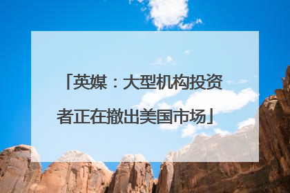 英媒：大型机构投资者正在撤出美国市场
