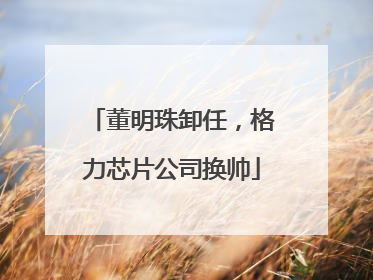 董明珠卸任，格力芯片公司换帅