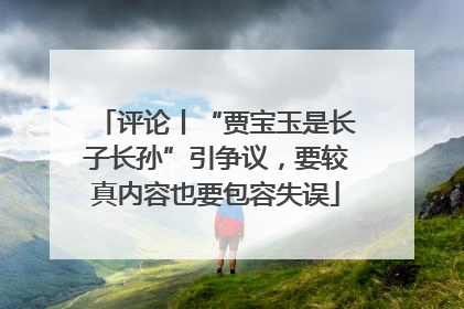 评论丨“贾宝玉是长子长孙”引争议，要较真内容也要包容失误