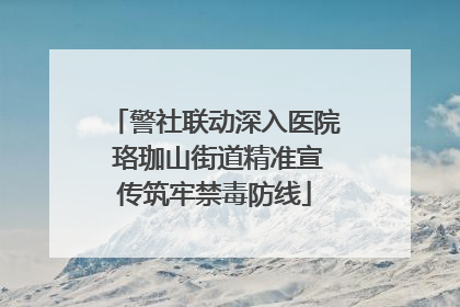 警社联动深入医院 珞珈山街道精准宣传筑牢禁毒防线
