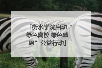 衡水学院启动“绿色离校·绿色感恩”公益行动