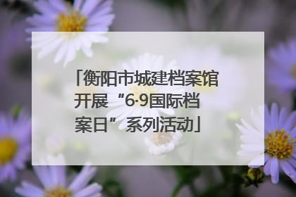 衡阳市城建档案馆开展“6·9国际档案日”系列活动