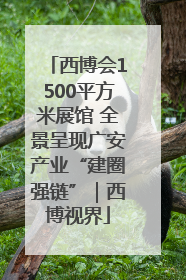 西博会1500平方米展馆 全景呈现广安产业“建圈强链”｜西博视界