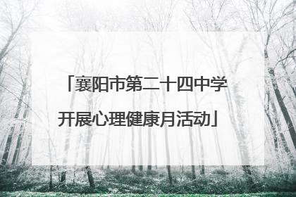 襄阳市第二十四中学开展心理健康月活动