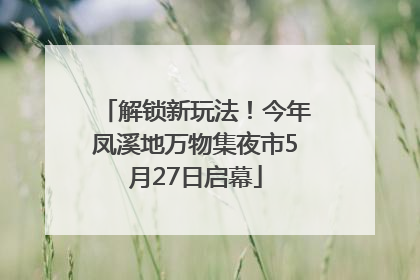 解锁新玩法！今年凤溪地万物集夜市5月27日启幕