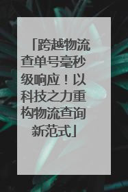 跨越物流查单号毫秒级响应！以科技之力重构物流查询新范式