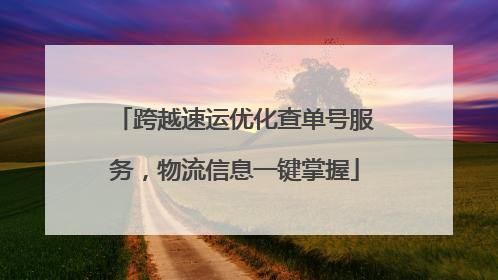 跨越速运优化查单号服务，物流信息一键掌握