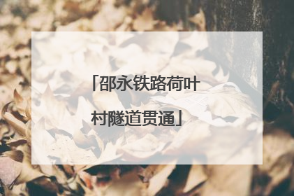 邵永铁路荷叶村隧道贯通