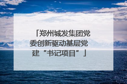 郑州城发集团党委创新驱动基层党建“书记项目”