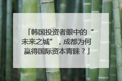 韩国投资者眼中的“未来之城”，成都为何赢得国际资本青睐？