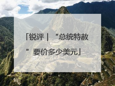 锐评｜“总统特赦”要价多少美元