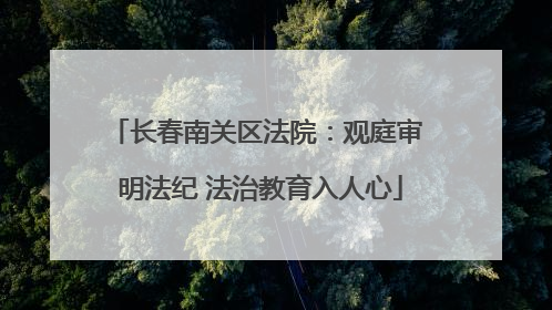 长春南关区法院：观庭审 明法纪 法治教育入人心