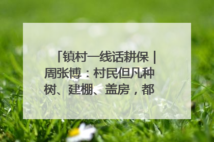 镇村一线话耕保｜周张博：村民但凡种树、建棚、盖房，都要向街道报批