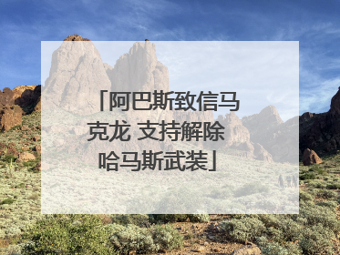 阿巴斯致信马克龙 支持解除哈马斯武装