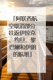 阿联酋航空取消部分往返伊拉克、约旦、黎巴嫩和伊朗的航班