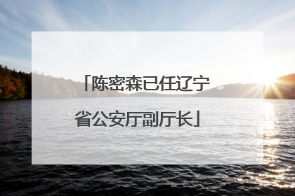 陈密森已任辽宁省公安厅副厅长