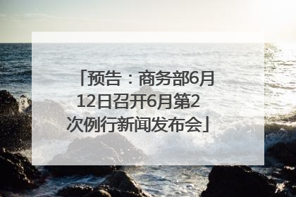 预告：商务部6月12日召开6月第2次例行新闻发布会