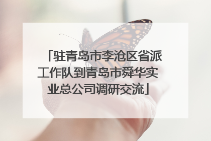 驻青岛市李沧区省派工作队到青岛市舜华实业总公司调研交流