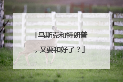 马斯克和特朗普，又要和好了？