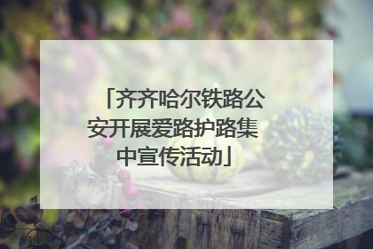 齐齐哈尔铁路公安开展爱路护路集中宣传活动