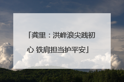龚里：洪峰浪尖践初心 铁肩担当护平安