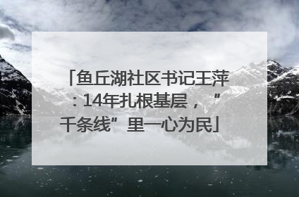 鱼丘湖社区书记王萍：14年扎根基层，“千条线”里一心为民