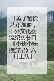 黄子韬徐艺洋加盟，中外文化交流纪实节目《小伙小妹换游记》六月上线